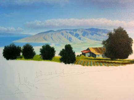 A Quiet Momemt: painting the sky